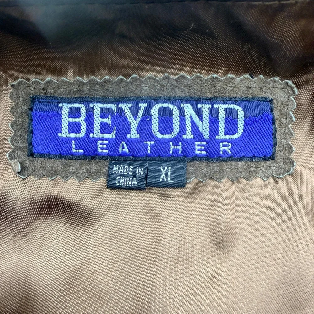 Beyond Leather Vtg 80s Mens XL Brown Suede Vest Western Cowboy Leather